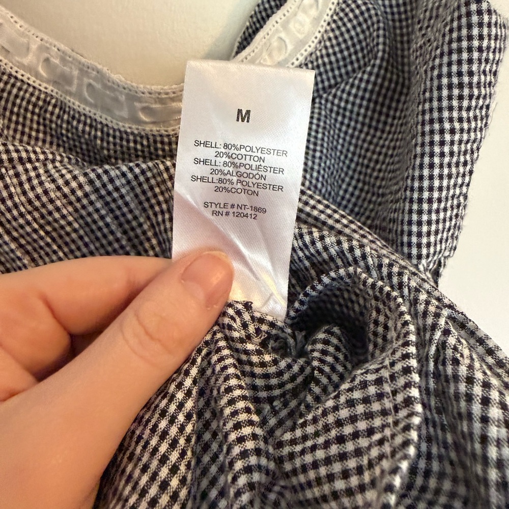 NIA Lemon Black Gingham Pleated Tank Top - Picture 10 of 10